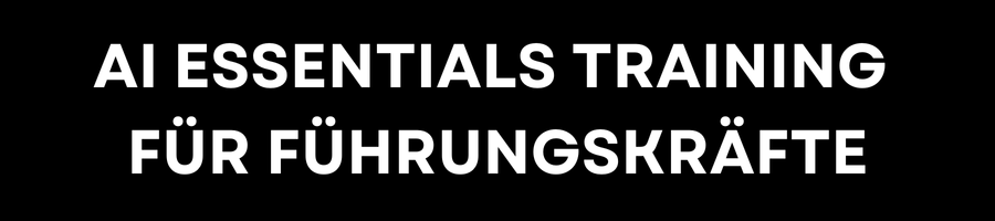 Schriftzug Headline AI Essentials Training für Führungskräfte